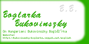 boglarka bukovinszky business card